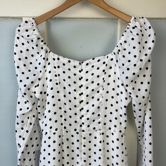 NWT Lulus Charmed and Classy Long Sleeve Polka Dot Dress - Picture 9 of 10